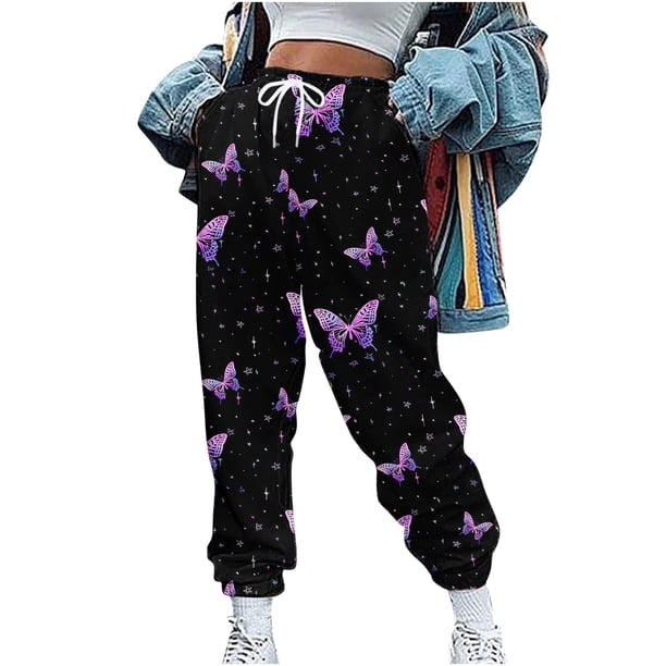 Pantalones largos de cintura elástica con cordón estampado informal a la moda para mujer Fridja alkflakhf35510