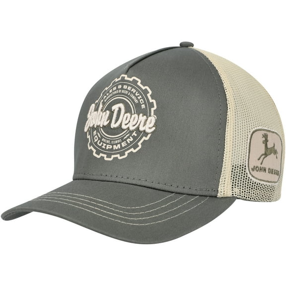 Men's Top of the World Olive John Deere Classic Equipment Trucker Snapback Hat - OSFA