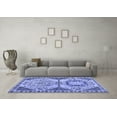 thumbnail image 3 of Ahgly Company Indoor Round Abstract Blue Modern Area Rugs, 4' Round, 3 of 4