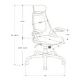 thumbnail image 3 of 23.75" x 28" x 93.75" White Grey Foam  Office Chair With A High Back, 3 of 4