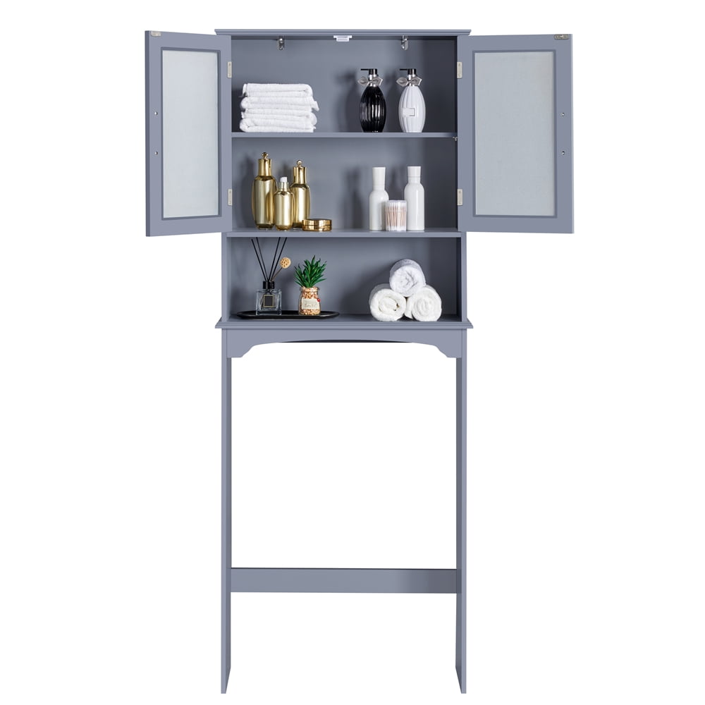 Alden Design 9" Width Over the Toilet Storage Cabinet 3-Shelf for Bathroom, Gray