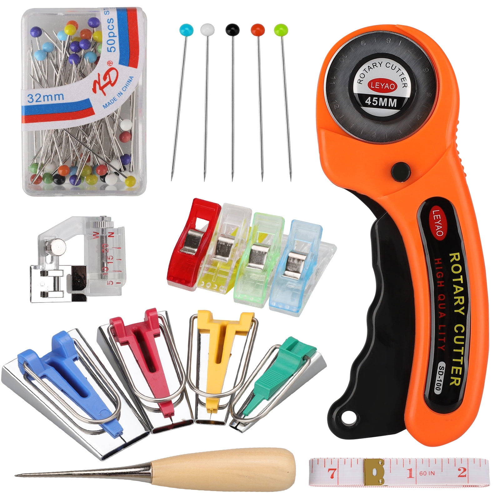 4pcs Quilting Sewing Set Size 6 12 18 25mm Fabric Bias Tape Maker Binding Tool