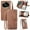 Brown, variant on Phone Case for OPPO Realme 13 Pro 5G / Realme 13 Pro Plus 5G, Shockproof PU Leather Wallet Case with Card Slots Anti-Scratch Stand Magnetic Flip Zipper Pocket Cover, Brown