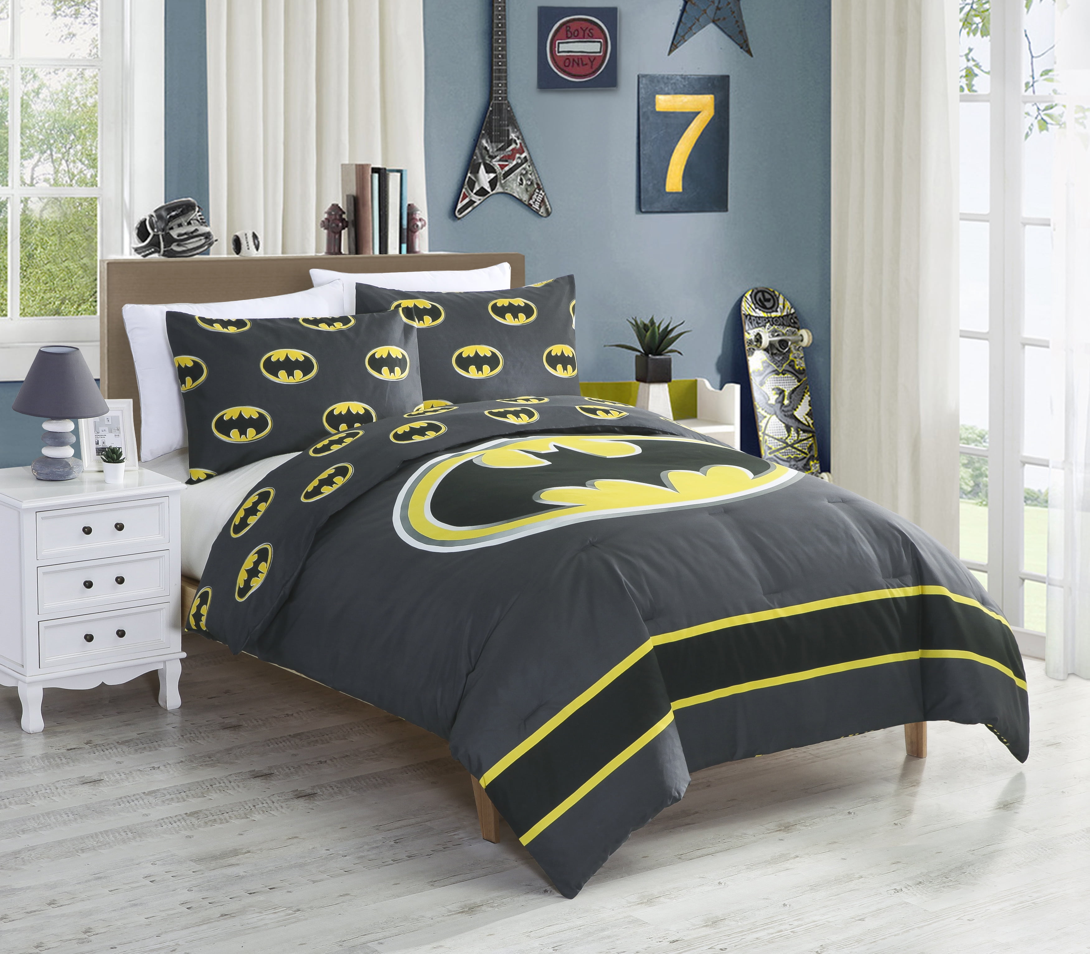 Comforter Set Twin - Batman Emblem - TWIN BED 86""x 68 ...