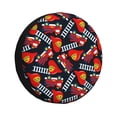 thumbnail image 1 of Fotbe Fire Rescue With Red Helmet And Truck Funda de Llanta de Repuesto con Estampado, Engrosada, Ajuste Universal para Jeep, Remolque, RV, SUV, Camión-16 inch, 1 of 6