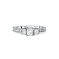 thumbnail image 2 of 1ct Vintage Three Stone Princess Cut Diamond Engagement Ring 14K White Gold, 2 of 4