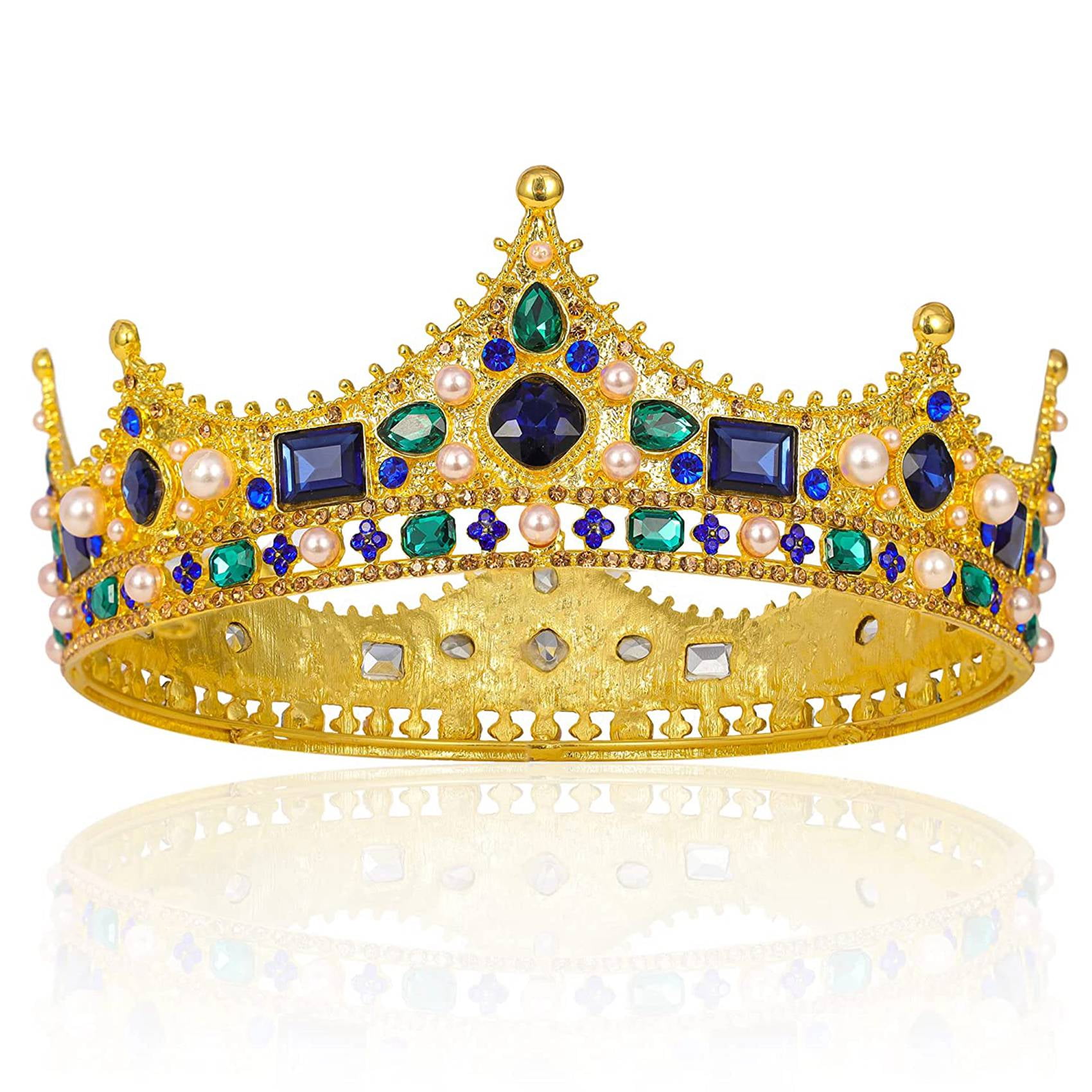  Gold King Crowns for Men - Baroque Vintage Rhinestone Crystal Crown ...