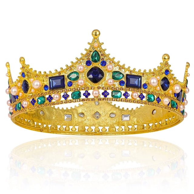 Coronas de de Oro para Hombres - de Cristal de Diamantes de ImitacióN Vintage Barroca, de Reyes para Hombres para Fiesta de GraduacióN de Teatro