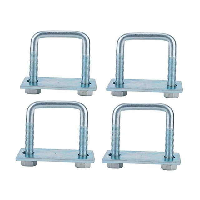 HILABEE 4 Pieces U Bolt Brackets Accessories Heavy Duty for Trailers Trucks Rvs 5.4x9.52 cm