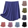 thumbnail image 5 of Posijego Shorts for Women Pajama Shorts Soft Lounge Shorts Elastic High Waisted Home Shorts with Pockets, 5 of 7