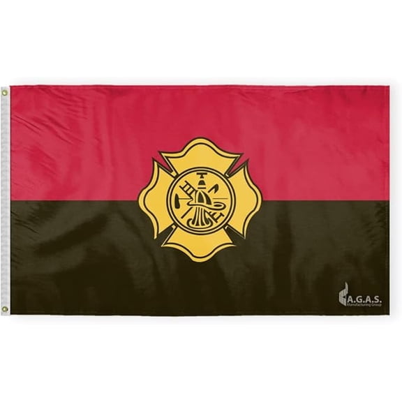 AGAS 3'x5' Ft Firefighter Remembrance/Firemen Memorial Flag, Civilian Service Flags-Printed on Economy Polyester, With Epoly Header & 2 Plated Grommets