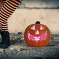 thumbnail image 2 of HOZVOMI Halloween Carnival Pumpkin Head Prop – Hollow Out Large Blow Molded Pumpkin Lamp Decor with Lights for Party, Indoor & Outdoor Decoration, 2 of 4