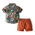thumbnail image 2 of Uccdoo Toddler Boys Floral Printed T-Shirt Tops & Shorts Outfit Set Kids Summer Clothes(1-6T), 2 of 8