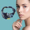 thumbnail image 3 of Unique Bargains Fashion Pineapple Pattern Cross Elastic Hairband 1 Pc Navy Blue, 3 of 6