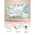thumbnail image 2 of Green Grey Coastal Turtle Pillow Cases King Size Set of 2, Smooth Satin Pillowcase for Hair and Skin, Ocean Coral Nautical Decorative Cooling Bed Pillow Covers with Zipper, 20x36 Inches, 2 of 5