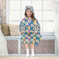 thumbnail image 7 of FORMRS Wearable Blanket Hoodie with Sleeves for Kids Cozy Flannel Sweatshirt, Blue Checkered Daisy, 7 of 7