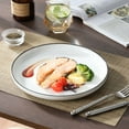 thumbnail image 4 of vancasso 18 Pieces Dinnerware Sets, Plates and Bowls Set for 4, Porcelain Dinner Set, White with Black Rim, 4 of 9