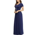 thumbnail image 3 of Asklazy Women's Short Sleeve Loose Plain Maxi Dresses Casual Long Dresses with Pockets,Mother's Day,Navy blue,XL, 3 of 11