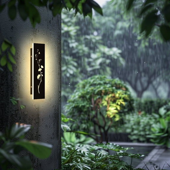 1 Pack 11.8inch-Black waterproof outdoor wall light, modern outdoor LED long wall light waterproof wall light, porch light, outdoor 3000K wall light, suitable for villas, courtyards, gardens, garages