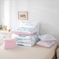 thumbnail image 6 of Homewish Cute Bow Tie 7-Piece Twin Bedding Sets,Kawaii Flower Floral Bedding Comforter Set,Blue White Sheet Sets For Girl Kids,Ultra Soft Home Decor Reversible, 6 of 8