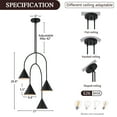 thumbnail image 3 of Modern Sputnik Pendant Light Fixture Matte Black Industrial Chandelier 4 Lights Farmhouse Pendant Lighting with Cone Metal Shade Hanging Chandelier for Bedroom Living Room Dining Room Bar, 3 of 11