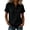 Black, variant on BODOAO Women's Short Sleeve Button up Shirts Vertical Dashed Stripe Print Blouse 2026 Trendy Casual Stand Collar Tunics Summer Tops Loose Fit Work Office Business Tee Black M