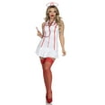 thumbnail image 4 of Leg Avenue Sexy Hospital Nurse Women's Halloween Fancy-Dress Costume for Adult, White, M-L, 4 of 7