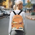 thumbnail image 7 of FORMRS Mini Backpack Purse for Women Quilted Travel Daypack Casual Shoulder Bag, Orange Glasses, 7 of 7