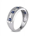 thumbnail image 3 of Everly Men's Sapphire and Diamond 10k White Gold Ring, 3 of 5