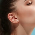 thumbnail image 2 of Everly Women’s 1/4ct TW Diamond Two Tone Rose White Sterling Silver Halo Stud Earrings, 2 of 8