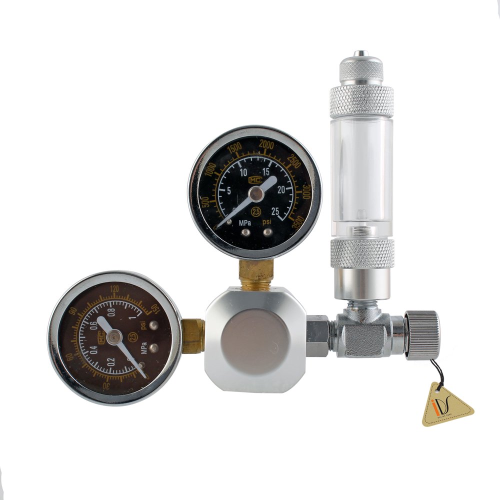Aquarium Dual Gauge CO2 Pressure Regulator Valve + Bubble Counter Gauge