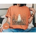thumbnail image 3 of Cute Ghost Halloween T-Shirt, Vintage Wildflower Ghost Graphic Tee, Inspired Spooky Shirt, Fall Gift for Ghost Lovers, 3 of 5