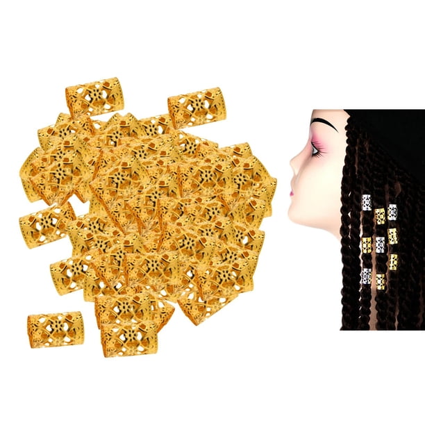 Anillos de trenza de pelo de mujer a granel Shamjiam 100 piezas Oro