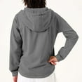 thumbnail image 4 of AKOEE Plain Cotton Hoodie with Colorblock Drawstring Womens V Neck Loose Sweatshirt Casual Fall Winter Pullover Top (2XL, Gray), 4 of 6