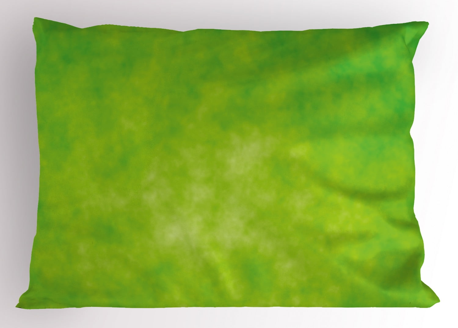 Lime Green Pillow Sham Cloudy Shade of Color Pastel Toned Hazy Backdrop