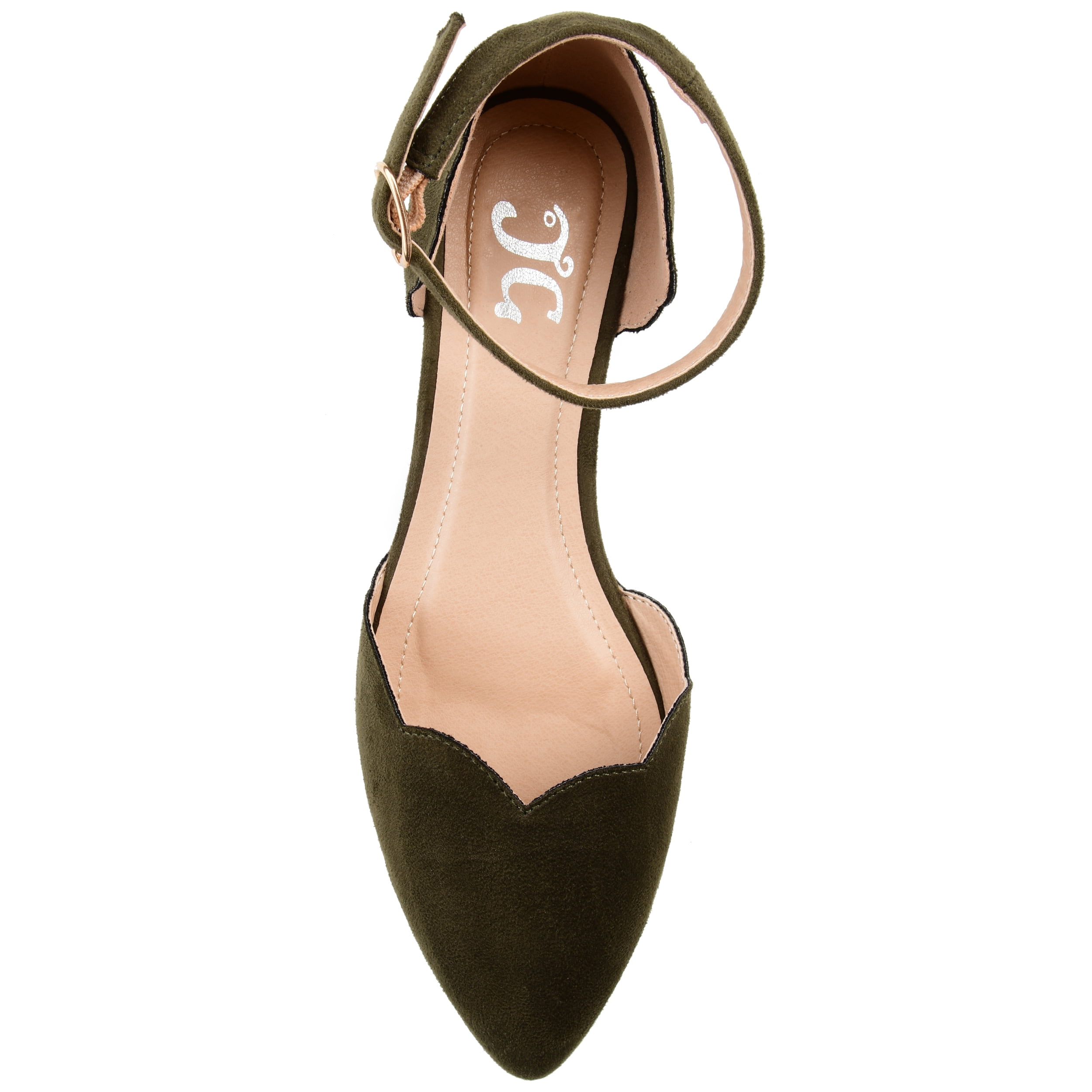 Journee Womens Lana Buckle Pointed Toe Ballet Flats, Widths Available