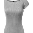 thumbnail image 3 of FashionOutfit Women's Basic Ribbed Off The Shoulder Top, 3 of 3