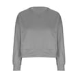 thumbnail image 2 of kpoplk Womens Oversized Reverse Seam Sweatshirt Casual Long Sleeve Crewneck Lightweight Pullover Tops Loose Sweatshirts(Grey,XXL), 2 of 6