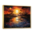 thumbnail image 2 of Designart "Horizons River Egypt Golden painting I" Egypt Floater Framed Wall Art Living Room, 2 of 7