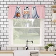 thumbnail image 4 of Halloween Ghost Boo Valances for Windows Watercolor Art Abstract Retro Rod Pocket Curtain Valance Window Treatment Short Curtains for Kitchen Living Room, 54"x18", 4 of 5