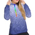 thumbnail image 5 of Yiaed Glittering Blue Purple Print Womens Casual Hoodies Crew Neck Long Sleeve Sweatshirts With Pocket Pullover Tops Women's Hooded Sweatshirt-Small, 5 of 5