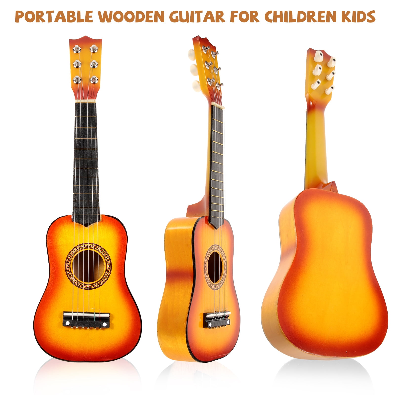 Nestingho 21 Inch Acoustic Guitar Small Size Portable Wooden Guitar for Children Kids (Sun Color)