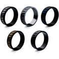 thumbnail image 1 of Set de Anillos giratorios Anillo de ansiedad de acero inoxidable para hombres Anillo antiestrés  Anillos de banda cubana chapados en negro, 1 of 6