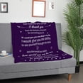 thumbnail image 4 of HiiKaa to My Mom Throw Blankets from Daughter Son,Meaningful Gifts for Mom,Mom Gifts Ideas from Kids for Her Birthday,Mother's Day or Christmas,60x50",Purple, 4 of 7