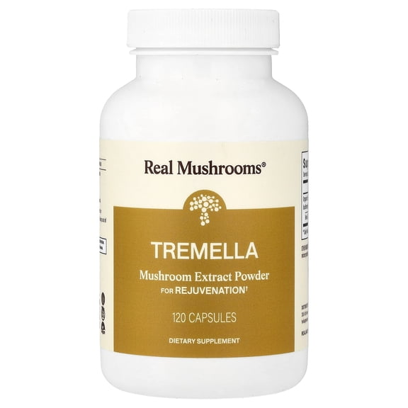 Real Mushrooms Tremella, Mushroom Extract Powder, 120 Capsules