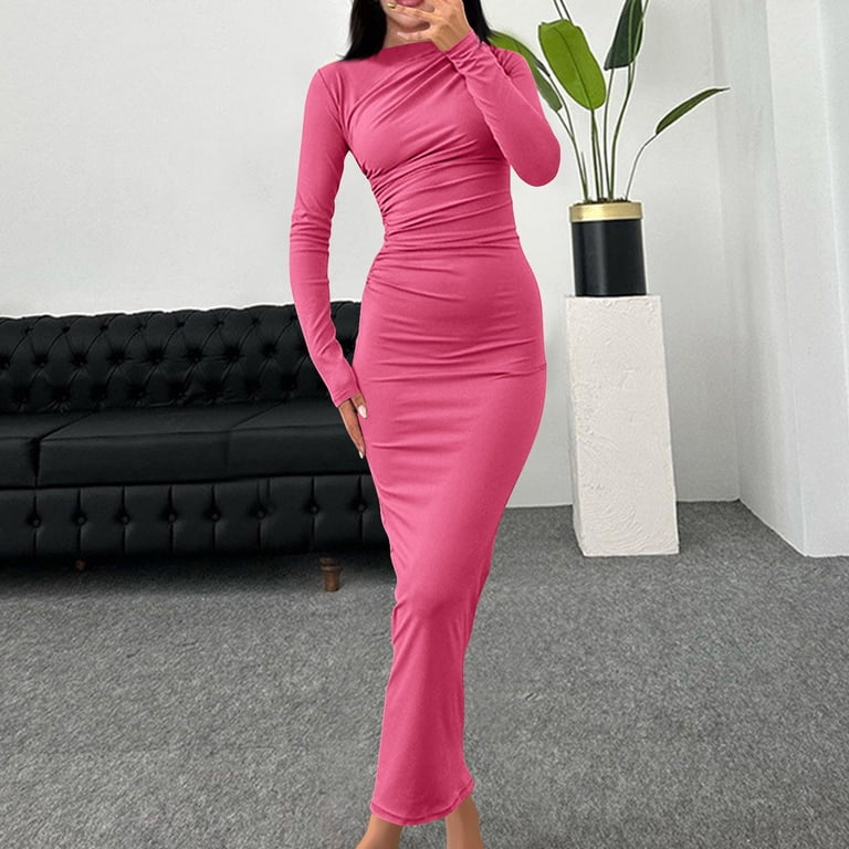 maxi bodycon dress pink Black Brushed Knit Long Sleeve Mock Neck Maternity Dress – PinkBlush