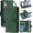 Black Green, variant on KOMI Compatible with iPhone 16 Case Wallet - PU Leather Wallet Case for iPhone 16 with Credit Card Holder RFID Blocking Zipper Pocket with Wrist Strap Flip Folio Protective Case Black Green