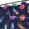 thumbnail image 3 of Colorful Dinosaurs Rockets Pattern Shower Curtain 84"x72" ,Bathroom Decorative Shower Curtains Set with 12 Hooks,Modern Waterproof Washable Shower Curtain, 3 of 6