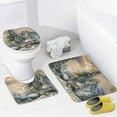 thumbnail image 4 of Winter Theme Shower Curtain Sets with Rugs 4pcs Lakeside Snow Scene Bathroom Decor Set Waterproof Shower Curtain Non-Slip Rugs Toilet Rugs Bath Mats Bathroom Curtains Shower Set 71 x 71 Inch, 4 of 5