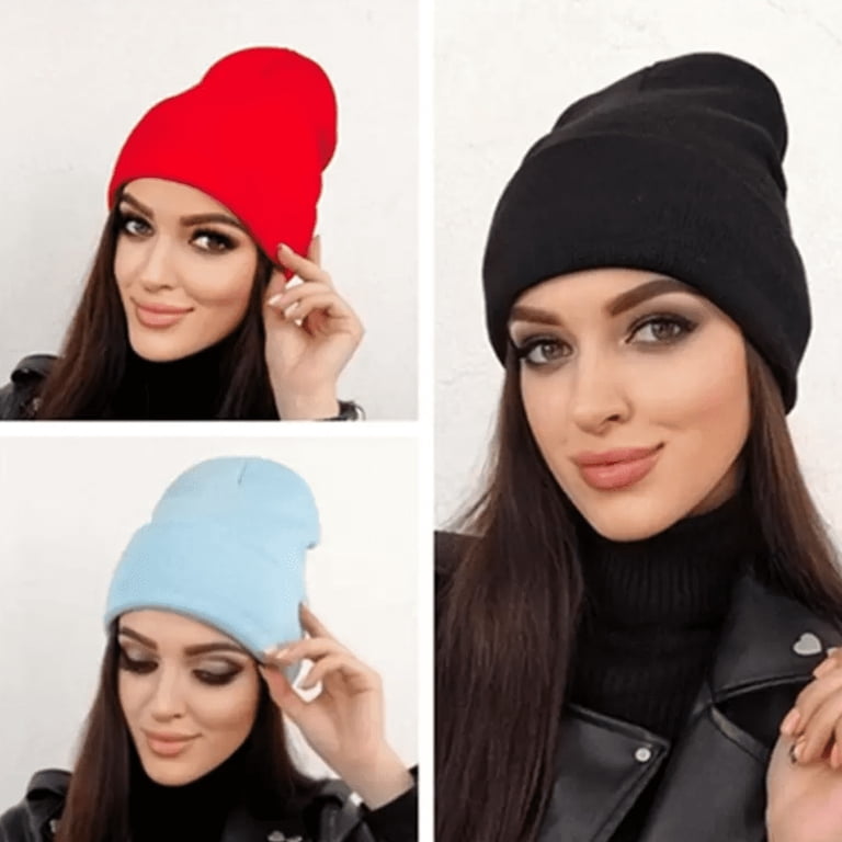 Women's Winter Cat Ear Knitted Beanie With Goggles - Warm, Cuffed Skull Hat For Skiing & Outdoor